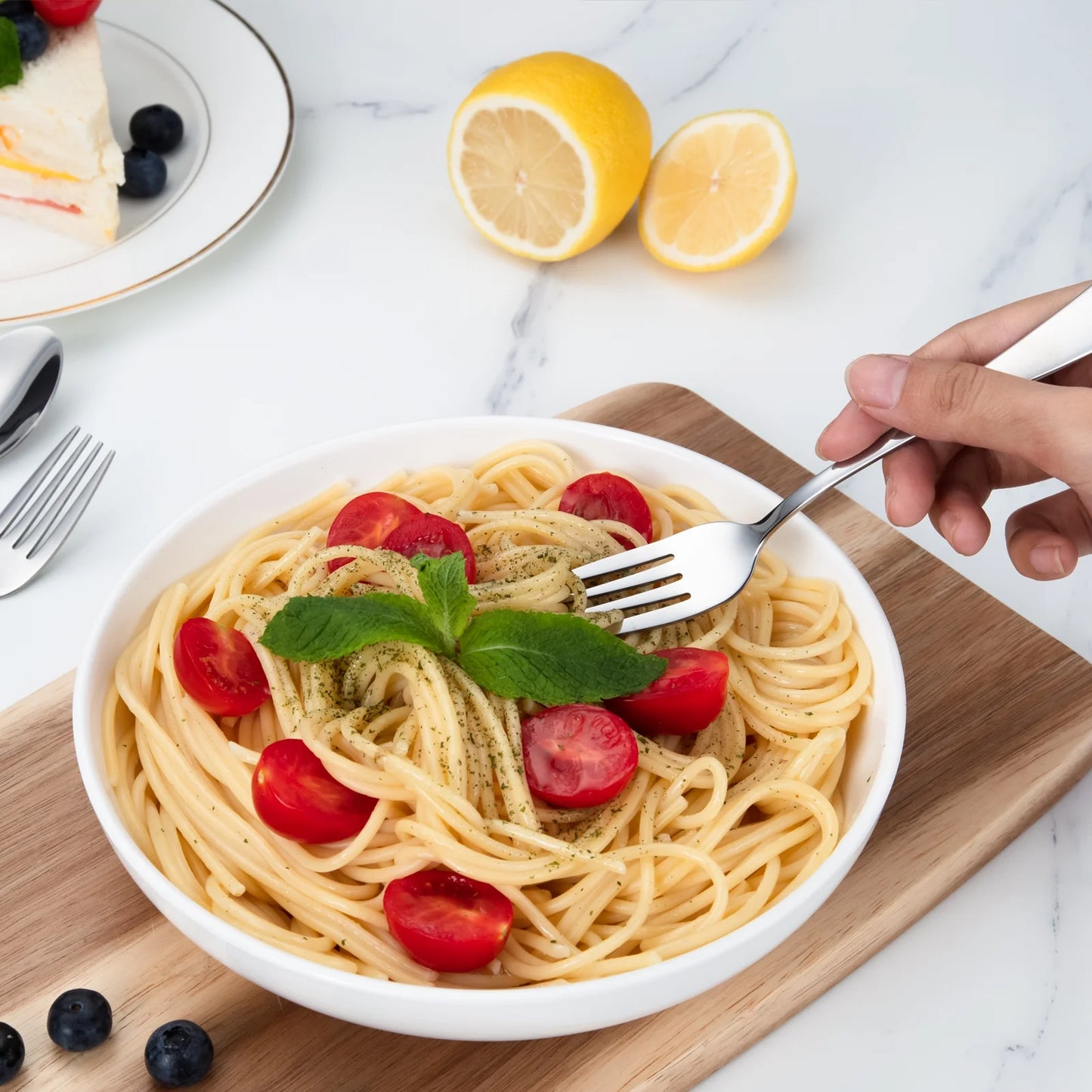 Dinner Forks and Spoons Set, 12 Pcs Stainless Steel Spoons and Forks for Home Kitchen, Silver Forks Spoons