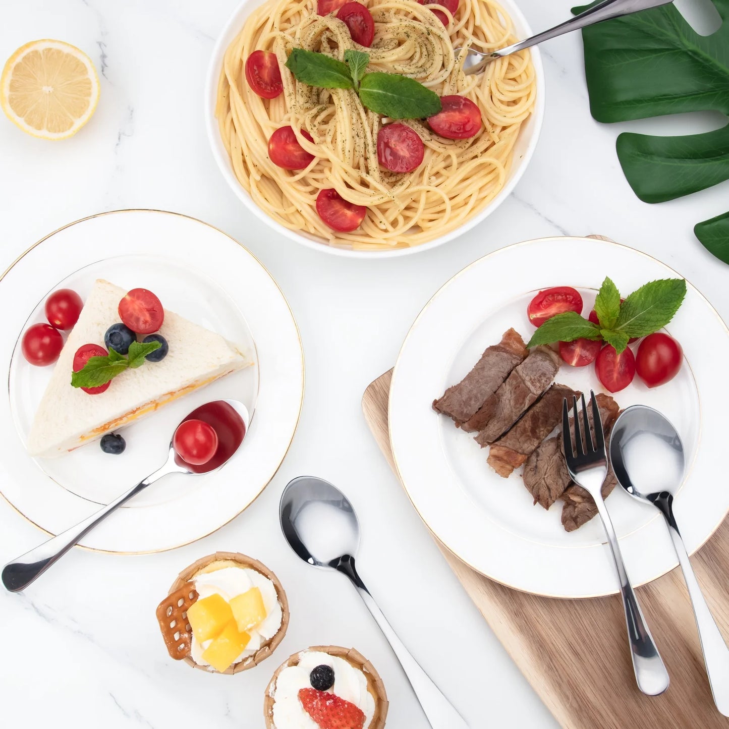 Dinner Forks and Spoons Set, 12 Pcs Stainless Steel Spoons and Forks for Home Kitchen, Silver Forks Spoons