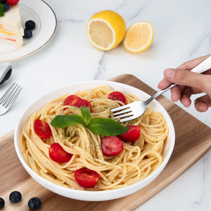 Dinner Forks and Spoons Set, 12 Pcs Stainless Steel Spoons and Forks for Home Kitchen, Silver Forks Spoons