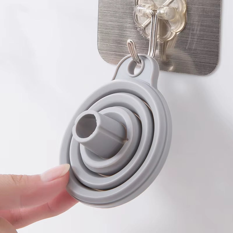 Creative Silicone Folding Funnel Retractable Household Liquid Sub-Mini Funnel White Grey Funnel Kitchen Gadget
